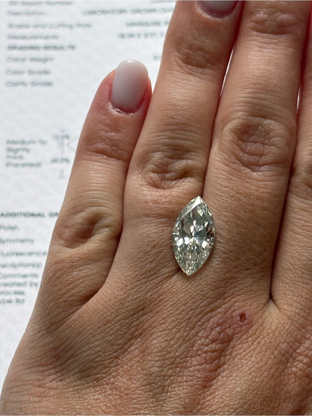 5.03 CTW IGI certified Marquise Cut Diamond Ring F VS2 Excellent/Excellent